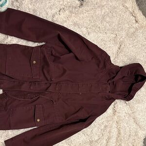 LOFT Women's Burgundy Military Jacket